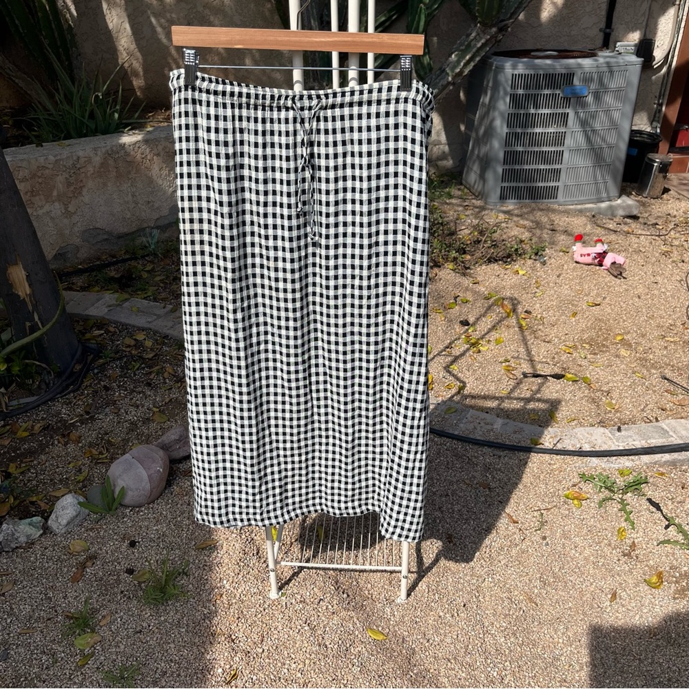 Vintage gingham midi skirt